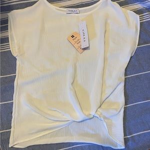New with tags white twist front blouse